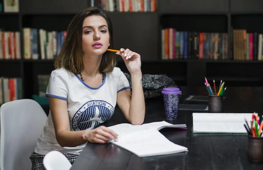 Professional editor reviewing book content
